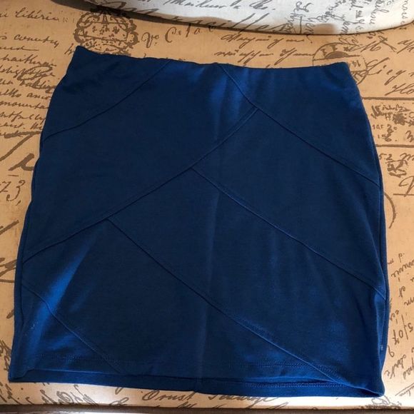 Blue Detailed Cotton Y2K Pencil Skirt Stretchy Super Comfy! - Picture 4 of 6